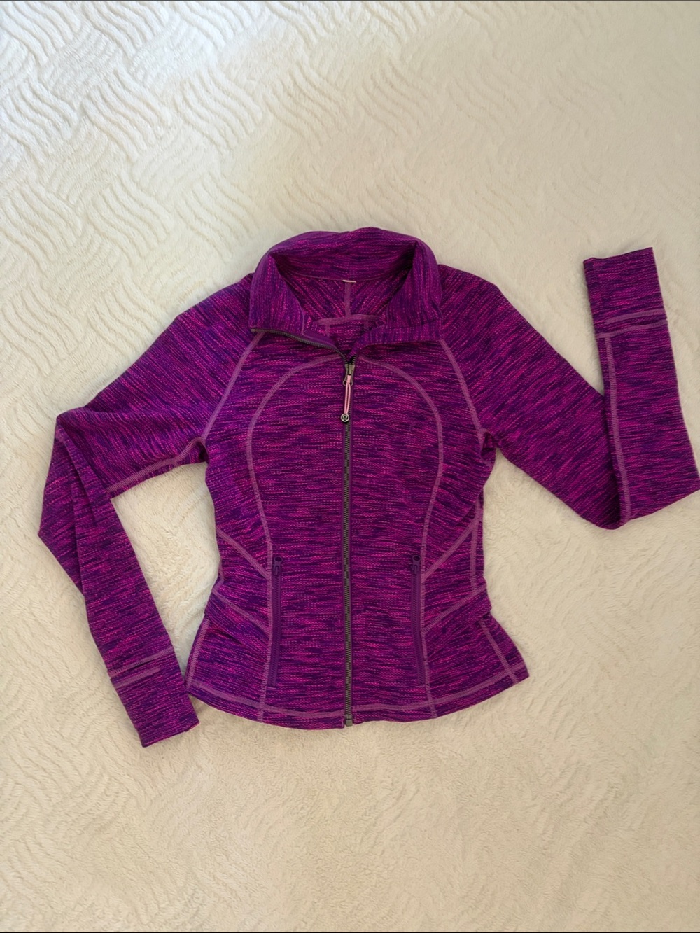 lululemon Hustle In Your Bustle Define Purple and Pink Space-Dye Full Zip Jacket